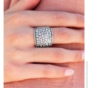 Dazzling Silver Pavé Statement Ring